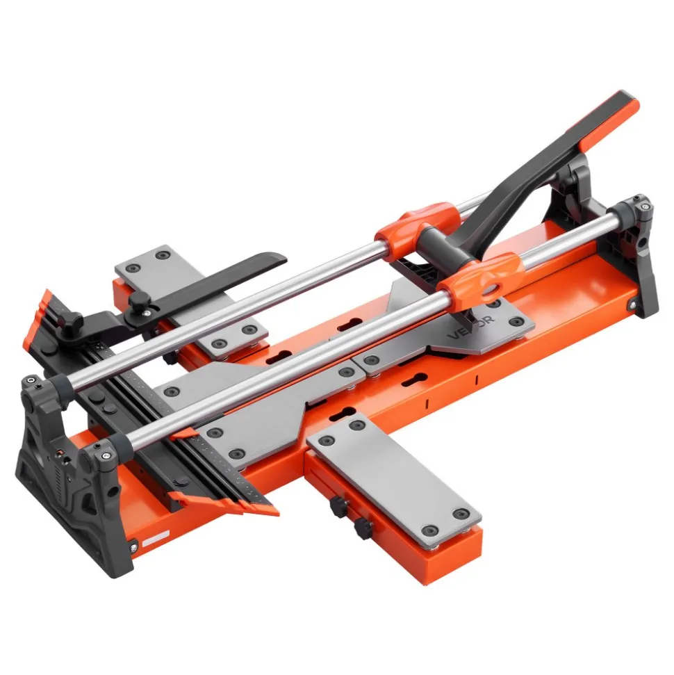 VEVOR 24-Inch Manual Tile Cutter, Upgraded Sliding Head Cutting Tool with Spring-Loaded Base, Angle Fence, Tungsten Carbide Cutting Wheel, Alignment Guide, for DIY Pros, Ceramic, Floor, Wall Tiles