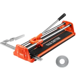 VEVOR 17-Inch Manual Tile Cutter for Wall & Polished Tiles,Double Rails for Precise Cutting, Tungsten Carbide Wheel,Non-Slip Handle,Anti-Displacement Pressure Rod,Precise Cuts for Pros & Beginners