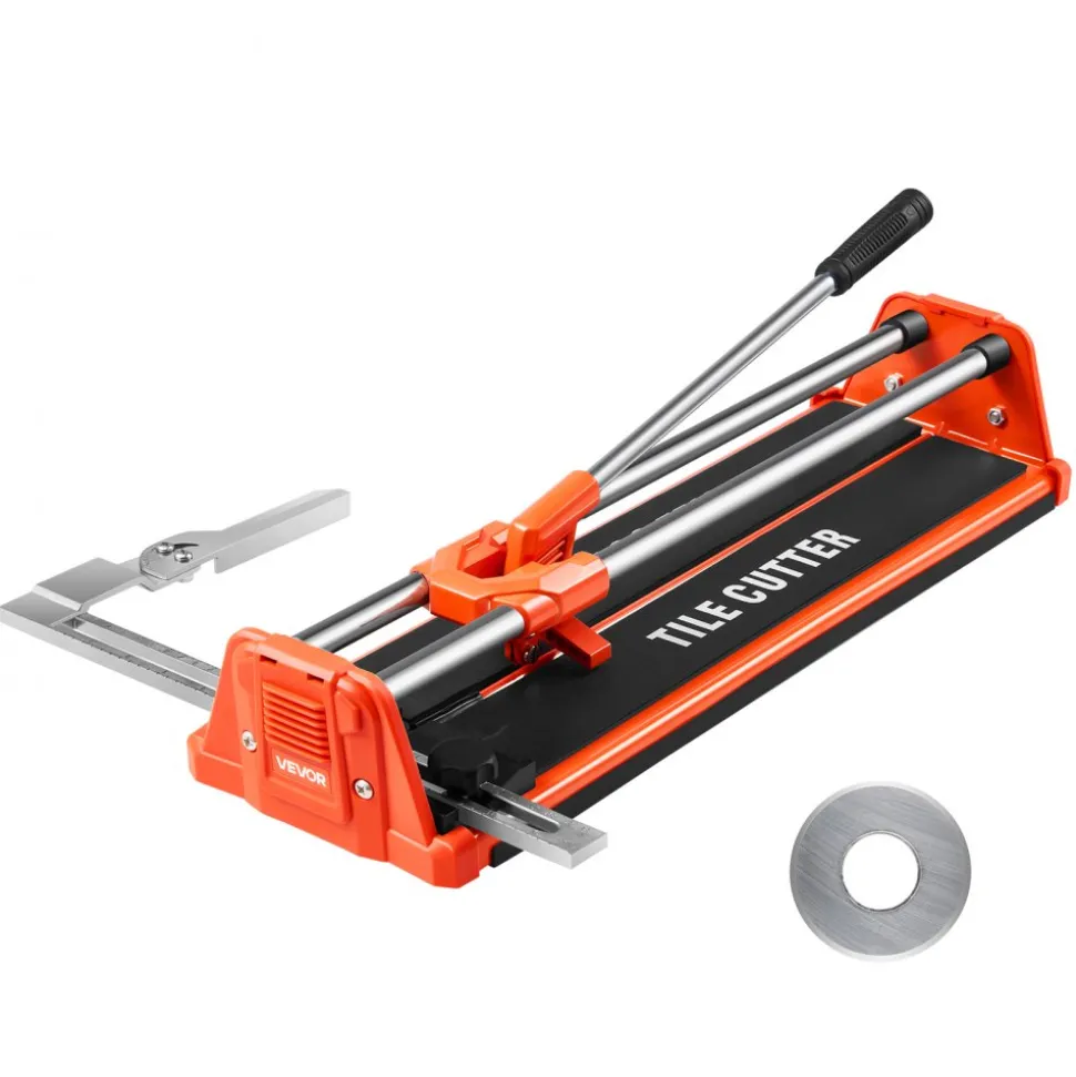 VEVOR 17-Inch Manual Tile Cutter for Wall & Polished Tiles,Double Rails for Precise Cutting, Tungsten Carbide Wheel,Non-Slip Handle,Anti-Displacement Pressure Rod,Precise Cuts for Pros & Beginners