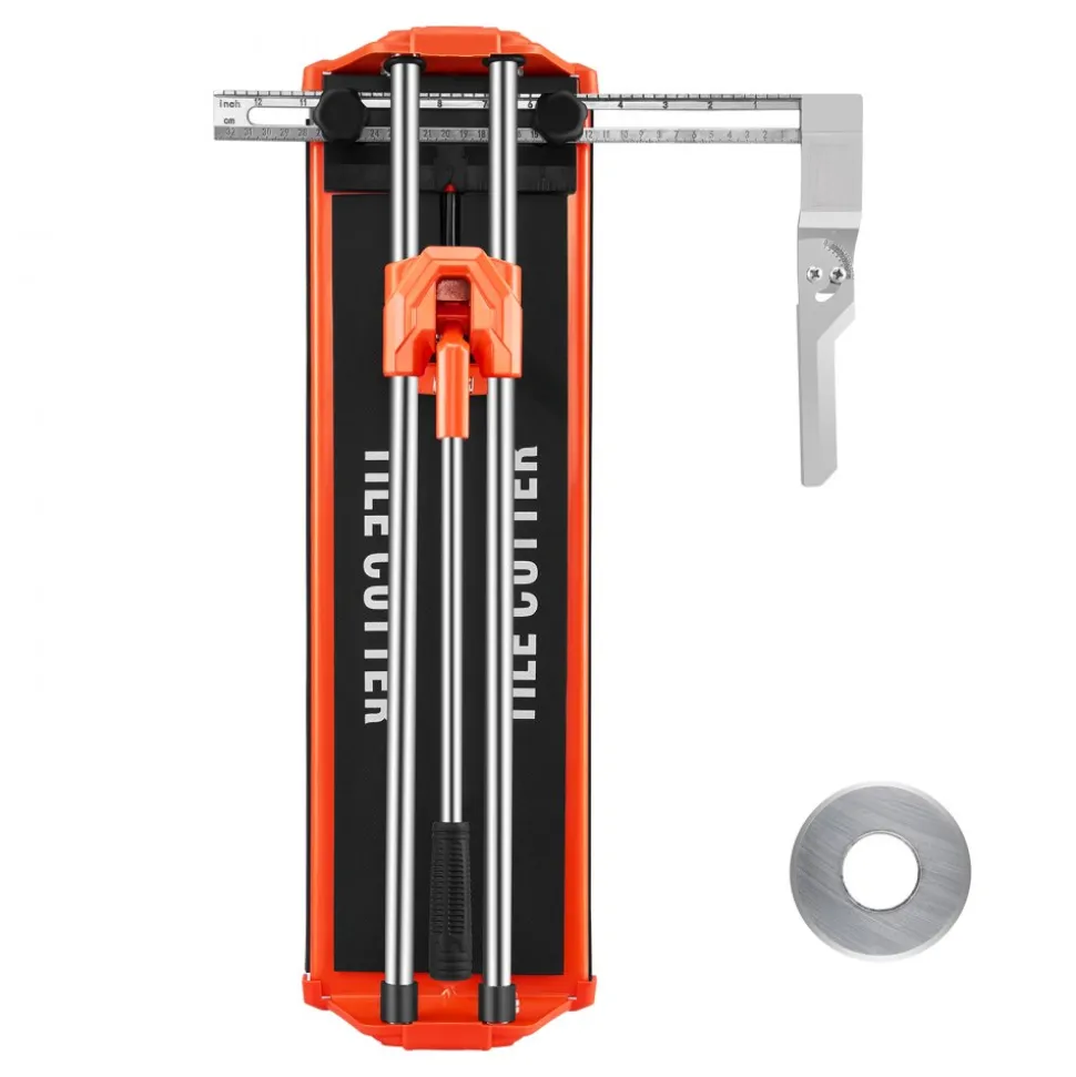 VEVOR 17-Inch Manual Tile Cutter for Wall & Polished Tiles,Double Rails for Precise Cutting, Tungsten Carbide Wheel,Non-Slip Handle,Anti-Displacement Pressure Rod,Precise Cuts for Pros & Beginners