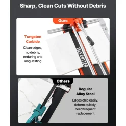VEVOR 17-Inch Manual Tile Cutter for Wall & Polished Tiles,Double Rails for Precise Cutting, Tungsten Carbide Wheel,Non-Slip Handle,Anti-Displacement Pressure Rod,Precise Cuts for Pros & Beginners