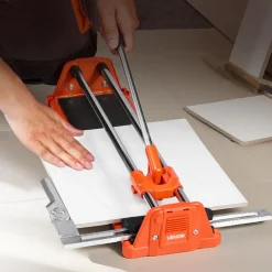 VEVOR 17-Inch Manual Tile Cutter for Wall & Polished Tiles,Double Rails for Precise Cutting, Tungsten Carbide Wheel,Non-Slip Handle,Anti-Displacement Pressure Rod,Precise Cuts for Pros & Beginners