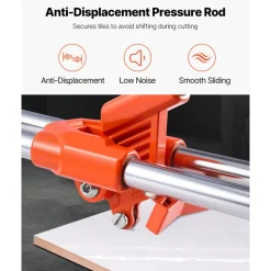 VEVOR 17-Inch Manual Tile Cutter for Wall & Polished Tiles,Double Rails for Precise Cutting, Tungsten Carbide Wheel,Non-Slip Handle,Anti-Displacement Pressure Rod,Precise Cuts for Pros & Beginners