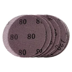 VEVOR 5-inch Mesh Abrasive Sanding Discs 50PCS, Grit 80/120/180/240/320 Assorted Anti-Clogging Ceramic Mesh Sandpapers, Hook-and-Loop Sanding Discs for Metal Wood Plaster, Car Body, Paint Removal