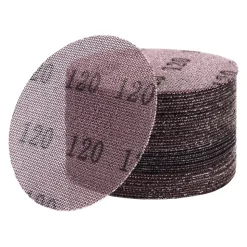 VEVOR 5-inch Mesh Abrasive Sanding Discs, 50PCS 120 Grit Anti-Clogging Ceramic Sandpapers Dust Free, Hook-and-Loop Sanding Discs for Metal Wood Plaster Sanding, Car Body Repair, Paint Removal