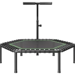 VEVOR 54.5 Inch Mini Trampoline, 450 lbs Max Load Fitness Rebounder, Stable & Quiet Small Trampoline with 3 Levels Height Adjustable & Foam Handle, Exercise Rebounder for Adults Indoor/Garden Workout