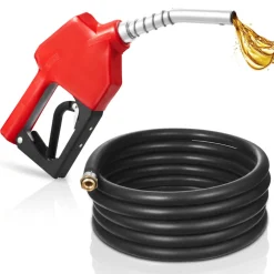 VEVOR 3/4-Inch NPT Automatic Fuel Nozzle, Max Flow Rate 11.8 GPM, Auto Shut Off Diesel Gas Pump Nozzle with 3-Speed Trigger Lock & 13/16-Inch (OD=20 mm) Spout for Gasoline, Diesel, Kerosene, Red