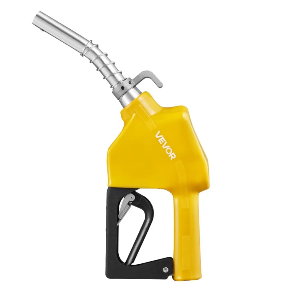 VEVOR 3/4-Inch NPT Automatic Fuel Nozzle, Max Flow Rate 11.8 GPM, Auto Shut Off Diesel Gas Pump Nozzle with 3-Speed Trigger Lock & 0.78 in (OD=20 mm) Spout for Gasoline, Diesel, Kerosene, Yellow