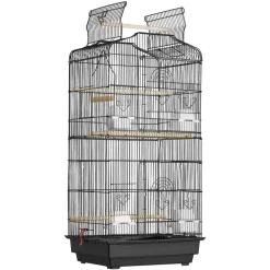VEVOR 41-inch Open Top Large Parrot Bird Cage, Hanging Bird Cage for Parakeets Finches Canaries Lovebirds Cockatiels Budgies Small Quaker Conures Travel Pet Flight Birdcage with Swing and Perch
