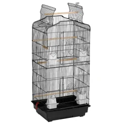 VEVOR 64-inch Open Top Large Parrot Bird Cage with Detachable Rolling Stand for Parakeets Finches Canaries Lovebirds Cockatiels Budgies Small Quaker Conures Flight Birdcage with Swing and Perch