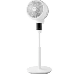 VEVOR 9-Inch Pedestal Fan, 80° Oscillating Standing Floor Fan with Quite DC Motor, Remote Control, 9 Speeds & 4 Smart Modes, 24H Timer, Adjustable Height, for Home, Bedroom, Living Room, White