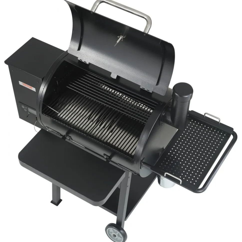 VEVOR 53 inch Portable Charcoal Grill, Propane Gas Grills with Cover and Cart, Heavy Duty Iron BBQ Grill, Mini Tabletop Smoker for Outdoor Cooking, Barbecue Camping, Picnic, Patio, and Backyard, Black