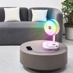 VEVOR 10 inch Portable Foldable Rechargeable Oscillating Fan, 3-in-1 Battery Operated with Remote Control, Quiet Desk/Table Pedestal Fan, 9 Speeds,90-degree Auto Left/Right Rotation,for Home,Office