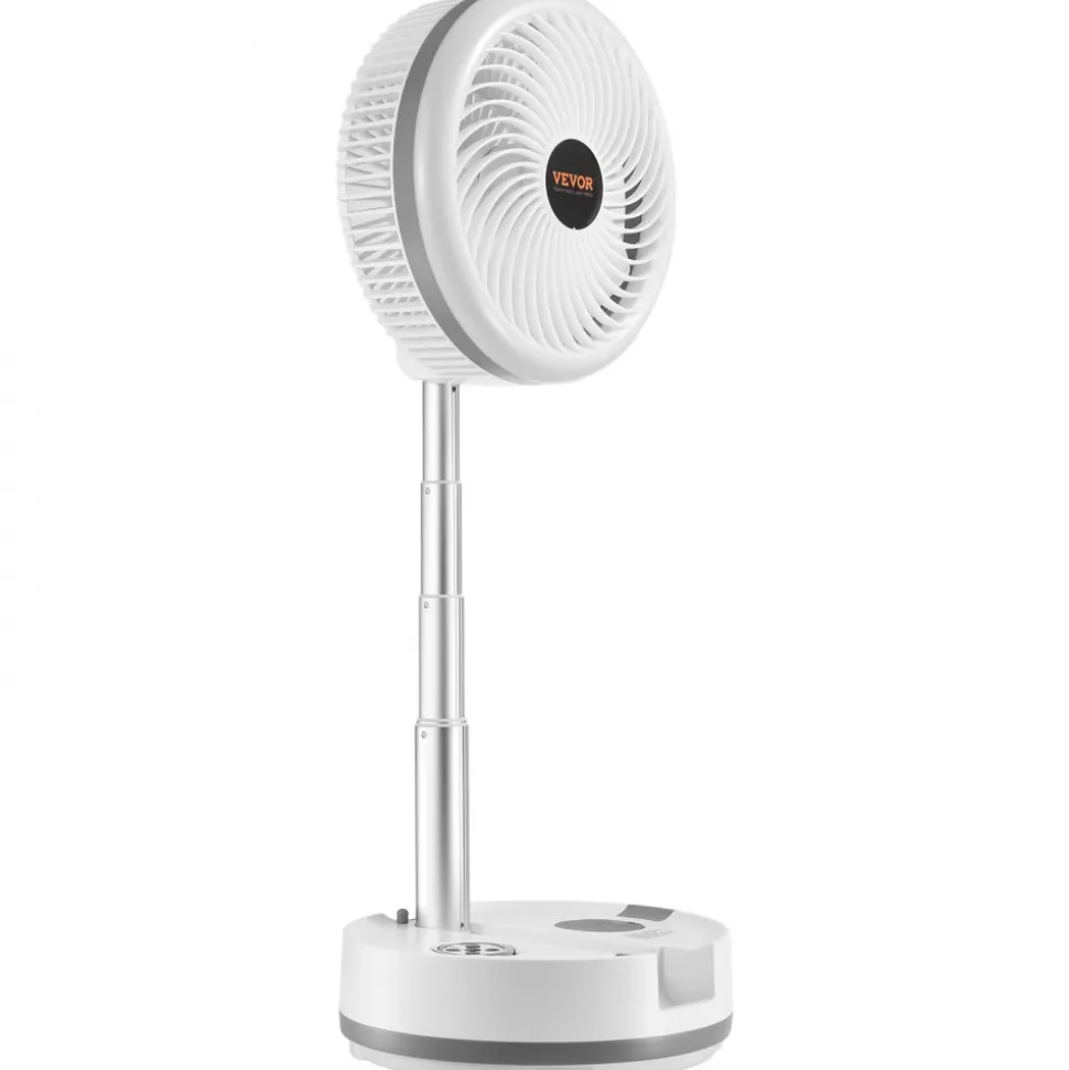 VEVOR 10 inch Portable Foldable Rechargeable Oscillating Fan, 3-in-1 Battery Operated with Remote Control, Quiet Desk/Table Pedestal Fan, 9 Speeds,90-degree Auto Left/Right Rotation,for Home,Office