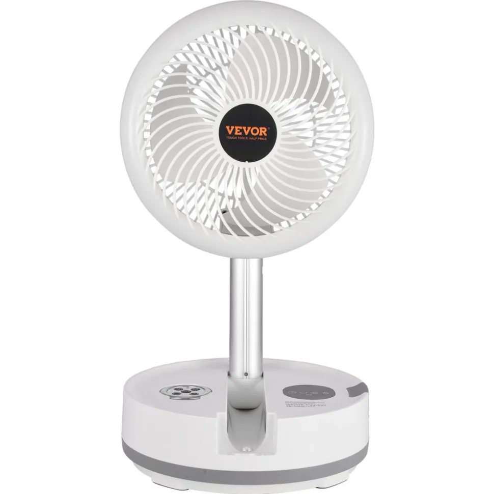 VEVOR 10 inch Portable Foldable Rechargeable Oscillating Fan, 3-in-1 Battery Operated with Remote Control, Quiet Desk/Table Pedestal Fan, 9 Speeds,90-degree Auto Left/Right Rotation,for Home,Office