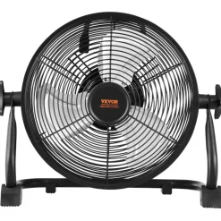 VEVOR 10 inch Rechargeable Battery Operated Camping Floor, High Velocity Portable Outdoor Fan with Metal Frame, Copper Brushless Motor, 360-degree Manual Rotation,for Fishing,Traveling, Picnicking