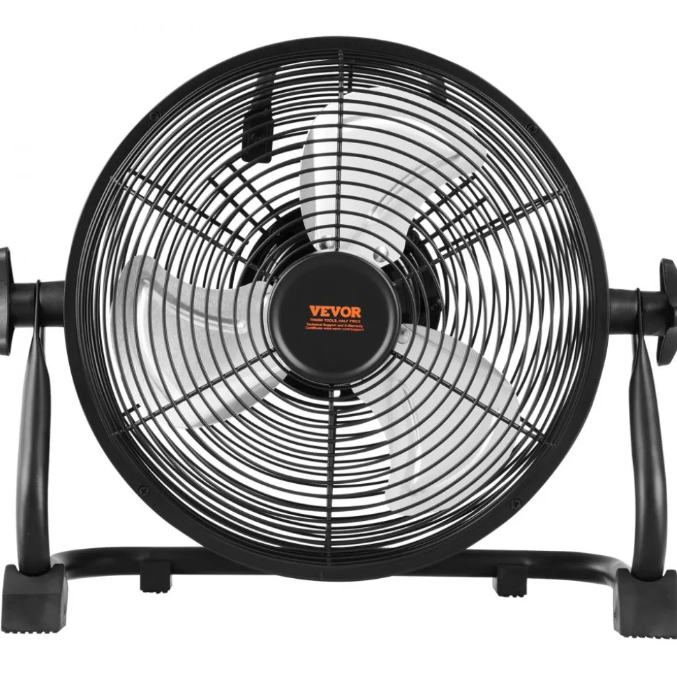 VEVOR 10 inch Rechargeable Battery Operated Camping Floor, High Velocity Portable Outdoor Fan with Metal Frame, Copper Brushless Motor, 360-degree Manual Rotation,for Fishing,Traveling, Picnicking