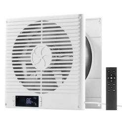 VEVOR 7.5-Inch Room to Room Fan, 2-in-1 305 CFM Through Wall Fan with Remote Control & Two-Way Airflow, 10-Speed Ventilation Quiet Vent for Kitchen, Living & Laundry Room Workshop