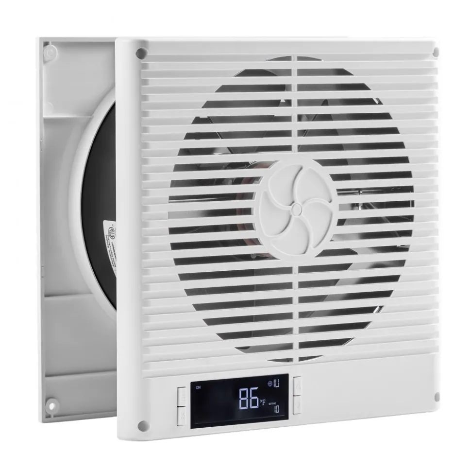 VEVOR 7.5-Inch Room to Room Fan, 2-in-1 305 CFM Through Wall Fan with Remote Control & Two-Way Airflow, 10-Speed Ventilation Quiet Vent for Kitchen, Living & Laundry Room Workshop