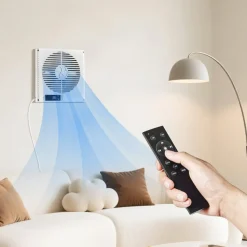 VEVOR 7.5-Inch Room to Room Fan, 2-in-1 305 CFM Through Wall Fan with Remote Control & Two-Way Airflow, 10-Speed Ventilation Quiet Vent for Kitchen, Living & Laundry Room Workshop