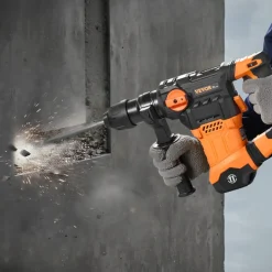 VEVOR 1-1/4 Inch SDS-Plus Rotary Hammer Drill, 13 Amp Corded Drills, Heavy Duty Chipping Hammers with Vibration Control & Safety Clutch, Electric Demolition Hammers Variable Speed, Power Tool For Conc