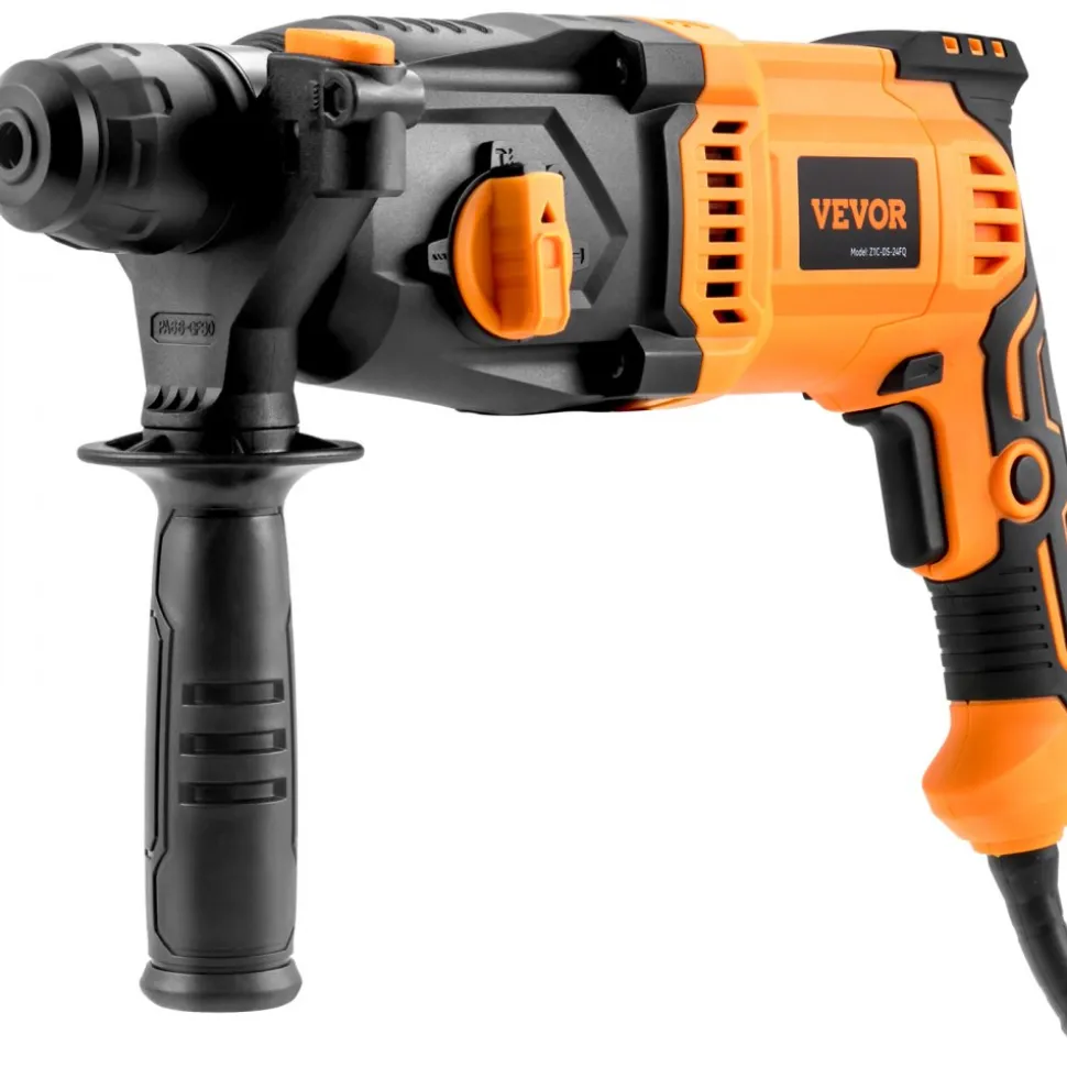 VEVOR 1 Inch SDS-Plus Rotary Hammer Drill, 8 Amp Corded Drills, Heavy Duty Chipping Hammers with Safety Clutch, Electric Demolition Hammers, Taladro Rotomartillo, Power Tool For Concrete
