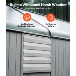 VEVOR 24 Inch Shutter Exhaust Fan Wall Mounted Automatic Louvers Silver, Sturdy Steel Housing, Low Noise, AC Motor, 7030 CFM Ventilation and Cooling for Attic, Garage, Barn, Greenhouse, Workshop