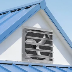 VEVOR 24 Inch Shutter Exhaust Fan Wall Mounted Automatic Louvers Silver, Sturdy Steel Housing, Low Noise, AC Motor, 7030 CFM Ventilation and Cooling for Attic, Garage, Barn, Greenhouse, Workshop