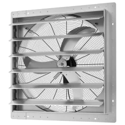 VEVOR 14 inch Shutter Exhaust Fan, Wall Mounted Attic Vent Fan with Smart Programming Variable Speed Temperature Control, 2000 CFM,EC Motor,Timer, for Shed,Garage,Greenhouse Ventilation Cooling,Black
