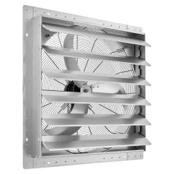 VEVOR 14 inch Shutter Exhaust Fan, Wall Mounted Attic Vent Fan with Smart Programming Variable Speed Temperature Control, 2000 CFM,EC Motor,Timer, for Shed,Garage,Greenhouse Ventilation Cooling,Black