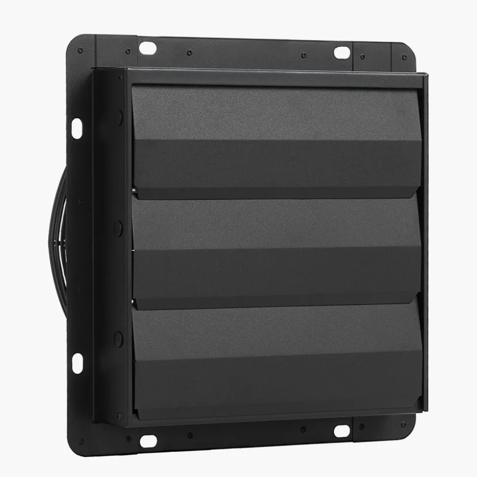 VEVOR 12 inch Shutter Exhaust Fan, Wall Mounted Attic Vent Fan with Smart Programming Variable Speed Temperature Control, 1500 CFM,EC Motor,Timer, for Shed,Garage,Greenhouse Ventilation Cooling,Black