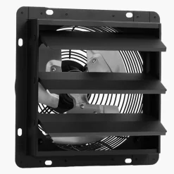 VEVOR 12 inch Shutter Exhaust Fan, Wall Mounted Attic Vent Fan with Smart Programming Variable Speed Temperature Control, 1500 CFM,EC Motor,Timer, for Shed,Garage,Greenhouse Ventilation Cooling,Black