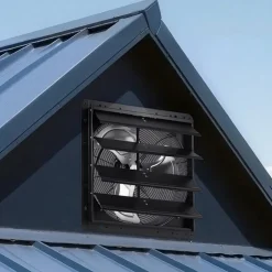 VEVOR 18 inch Shutter Exhaust Fan Wall-Mount Variable Speed Temperature, Automatic Louvers Sturdy Steel Housing, Low Noise, Ventilation and Cooling for Attic, Garage, Barn, Greenhouse, Workshop