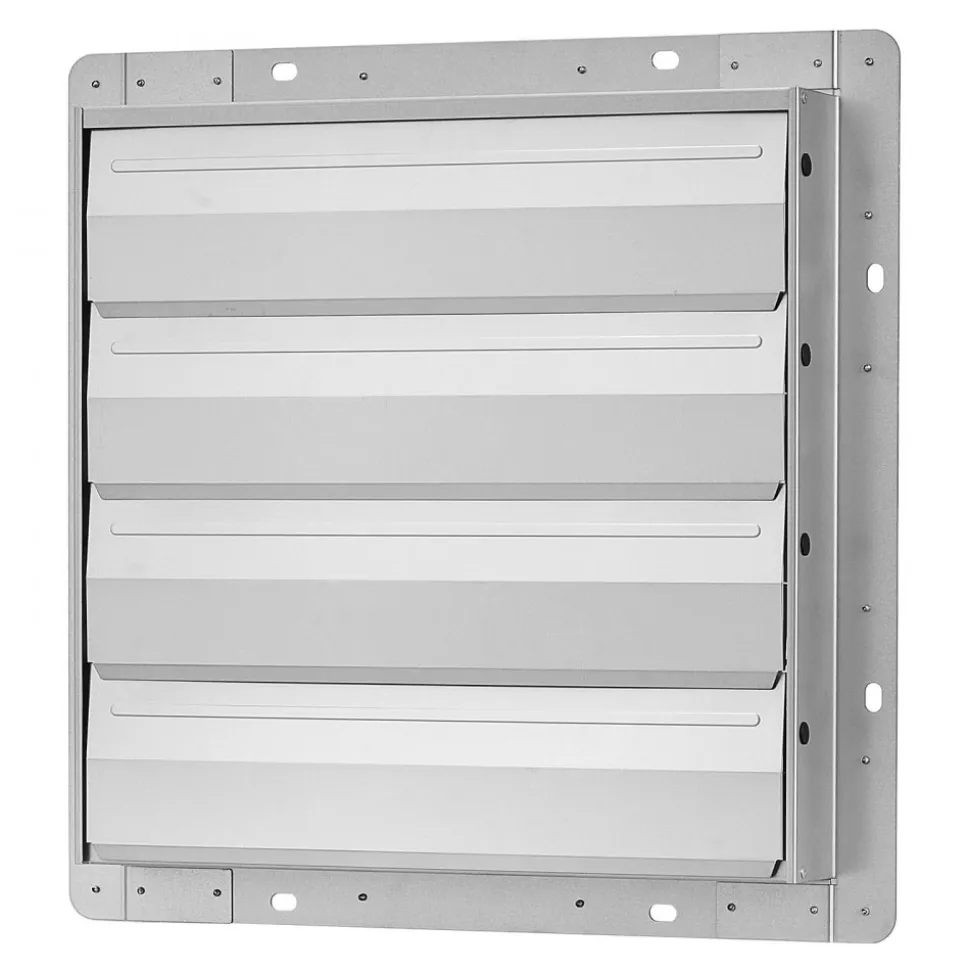 VEVOR 16 Inch Shutter Exhaust Fan Wall Mounted Automatic Louvers Silver, Sturdy Steel Housing, 2438 CFM Low Noise, AC Motor, Ventilation and Cooling for Attic, Garage, Barn, Greenhouse, Workshop