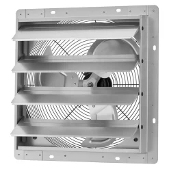 VEVOR 16 Inch Shutter Exhaust Fan Wall Mounted Automatic Louvers Silver, Sturdy Steel Housing, 2438 CFM Low Noise, AC Motor, Ventilation and Cooling for Attic, Garage, Barn, Greenhouse, Workshop