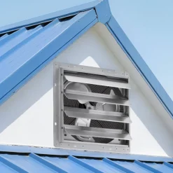 VEVOR 16 Inch Shutter Exhaust Fan Wall Mounted Automatic Louvers Silver, Sturdy Steel Housing, 2438 CFM Low Noise, AC Motor, Ventilation and Cooling for Attic, Garage, Barn, Greenhouse, Workshop