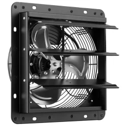 VEVOR 12 Inch Shutter Exhaust Fan Wall Mounted Automatic Louvers EC Motor, Steel Housing, Temperature & Humidity Controller, Ventilation & Cooling for Attic, Garage, Barn, Greenhouse, Workshop, Black