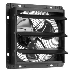 VEVOR 10 Inch Shutter Exhaust Fan Wall Mounted Automatic Louvers EC Motor, Steel Housing, Temperature & Humidity Controller, Ventilation & Cooling for Attic, Garage, Barn, Greenhouse, Workshop, Black
