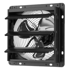VEVOR 10 Inch Shutter Exhaust Fan Wall Mounted Automatic Louvers EC Motor, Steel Housing, Temperature & Humidity Controller, Ventilation & Cooling for Attic, Garage, Barn, Greenhouse, Workshop, Black