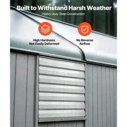 VEVOR 36 Inch Shutter Exhaust Fan Wall Mounted Automatic Louvers Silver, Sturdy Steel Housing, Low Noise, AC Motor, 9761 CFM Ventilation and Cooling for Attic, Garage, Barn, Greenhouse, Workshop