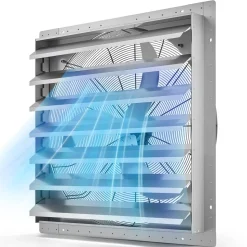 VEVOR 36 Inch Shutter Exhaust Fan Wall Mounted Automatic Louvers Silver, Sturdy Steel Housing, Low Noise, AC Motor, 9761 CFM Ventilation and Cooling for Attic, Garage, Barn, Greenhouse, Workshop