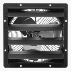 VEVOR 16 inch Shutter Exhaust Fan, Wall Mounted Attic Vent Fan with Smart Programming Variable Speed Temperature Control, 2900 CFM,EC Motor,Timer, for Shed,Garage,Greenhouse Ventilation Cooling,Black