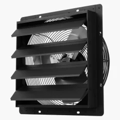 VEVOR 16 inch Shutter Exhaust Fan, Wall Mounted Attic Vent Fan with Smart Programming Variable Speed Temperature Control, 2900 CFM,EC Motor,Timer, for Shed,Garage,Greenhouse Ventilation Cooling,Black