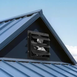 VEVOR 20 Inch Shutter Exhaust Fan Wall Mounted Automatic Louvers EC Motor, Steel Housing, Temperature & Humidity Controller, Ventilation & Cooling for Attic, Garage, Barn, Greenhouse, Workshop, Black