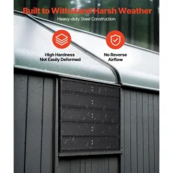 VEVOR 20 inch Shutter Exhaust Fan, Wall Mounted Attic Vent Fan with Smart Programming Variable Speed Temperature Control, 4800 CFM,EC Motor,Timer, for Shed,Garage,Greenhouse Ventilation Cooling,Black