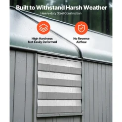 VEVOR 20 Inch Shutter Exhaust Fan Wall Mounted Automatic Louvers Silver, Sturdy Steel Housing, Low Noise, AC Motor, 4499 CFM Ventilation and Cooling for Attic, Garage, Barn, Greenhouse, Workshop