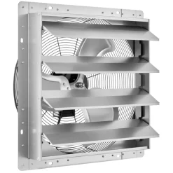 VEVOR 20 Inch Shutter Exhaust Fan Wall Mounted Automatic Louvers Silver, Sturdy Steel Housing, Low Noise, AC Motor, 4499 CFM Ventilation and Cooling for Attic, Garage, Barn, Greenhouse, Workshop