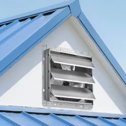 VEVOR 12 Inch Shutter Exhaust Fan Wall Mounted 1347 CFM Automatic Louvers, Sturdy Steel Housing, Low Noise, AC Motor, Ventilation and Cooling for Attic, Garage, Barn, Greenhouse, Workshop, Silver