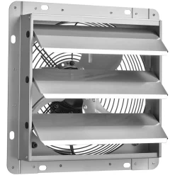 VEVOR 10 Inch Shutter Exhaust Fan Wall Mounted 874 CFM Automatic Louvers, Sturdy Steel Housing, Low Noise, AC Motor, Ventilation and Cooling for Attic, Garage, Barn, Greenhouse, Workshop, Silver