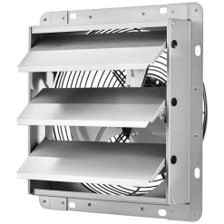 VEVOR 10 Inch Shutter Exhaust Fan Wall Mounted 874 CFM Automatic Louvers, Sturdy Steel Housing, Low Noise, AC Motor, Ventilation and Cooling for Attic, Garage, Barn, Greenhouse, Workshop, Silver